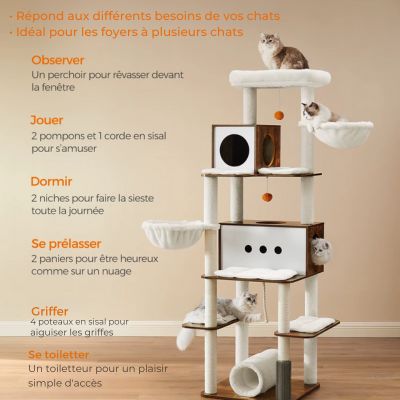 arbre a chat en bois multifonction