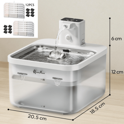 16 Filtres + 2 Tuyaux De Rechange Pour Fontaine à Eau Chat - Compatible 2.5L-3L, Triple Filtration Charbon Actif
