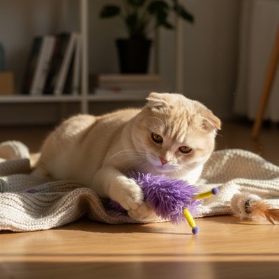 Jouet pour chat en peluche violet