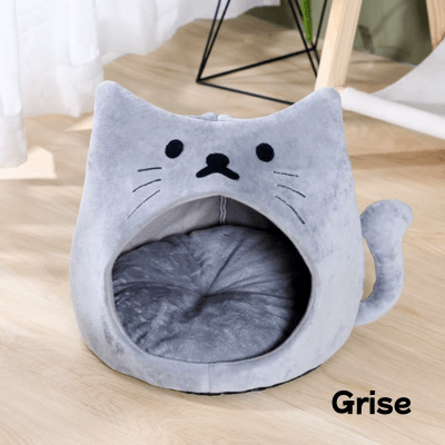 Niche-pour-chat-grise