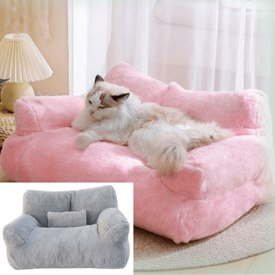 panier-chat-canapé gris