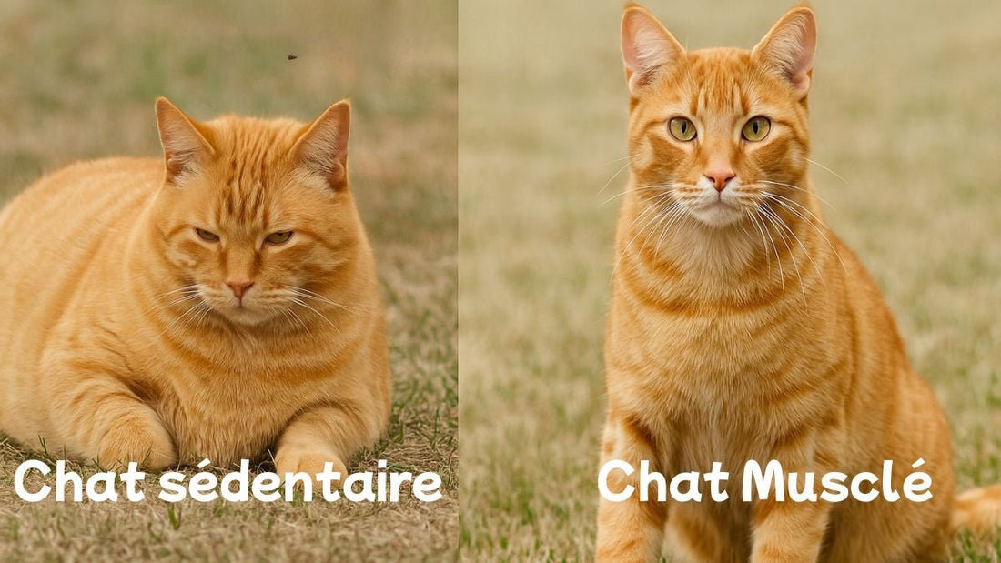 Comparaison entre un chat sédentaire et un chat musclé
