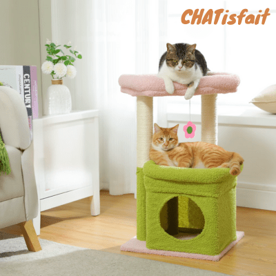 arbre-a-chat-vert-et-rose-chatisfait