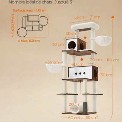 arbre a chat en bois grande dimension