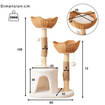 Arbre à chat en bois | Moderne - CHATisfait