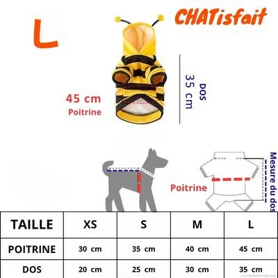 Déguisement-pour-chat-abeille-guide-des-tailles
