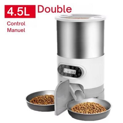 Distributeur de croquettes automatique pour chat double 4.5L