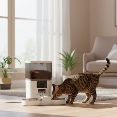 Distributeur de croquettes pour chat automatique super pratique facilement lavable