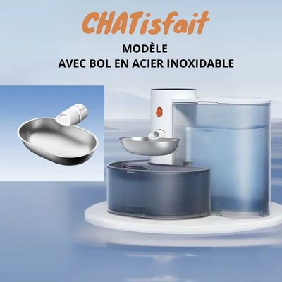 Fontaine a eau chat sans filtre modèle en acier inoxydable