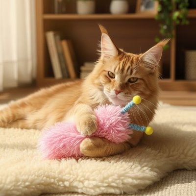 Jouet pour chat en peluche rose
