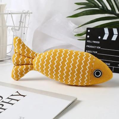 jouet-pour-chat-poisson variant  jaune