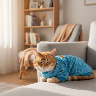 pull pour chat confortable turquoise
