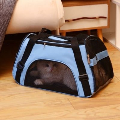 sac de transport pour chat bleu